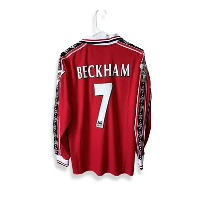 David Beckham #7 Jersey 1998-1999 Manchester United Long Sleeve Soccer Jersey • $74.25