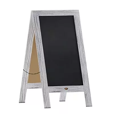 Rustic Vintage Wooden Whitewashed Magnetic A-Frame Chalkboard/Sidewalk  • $102.77