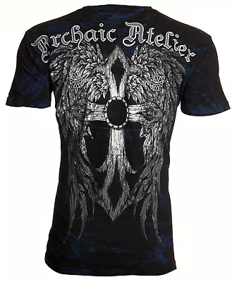 Archaic By Affliction Men's T-Shirt Accursed Wings Cross Biker • $24.95