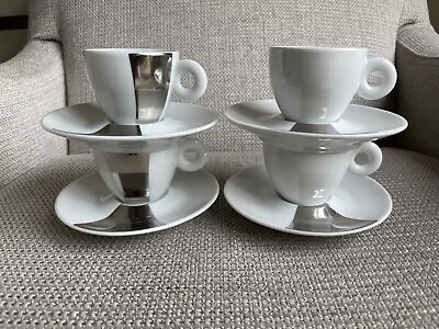 Illy Art Collection: 2002 Michelangelo Pistoletto 4 Espresso Cup/saucer Set • £100