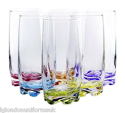 Vibrant Splash Water/Beverage Highball Glasses 13.25 Ounce - Set Of 6 • £13.99