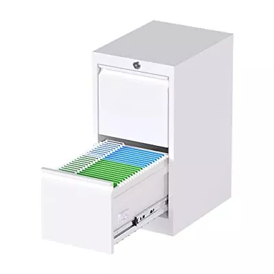 2 Drawer File Cabinet With Lock Metal Vertical File W14.96''-2 Drawer White • $124.80