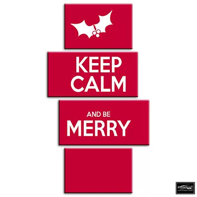 Keep Calm Red  Christmas BOX FRAMED CANVAS ART Picture HDR 280gsm • £29.99
