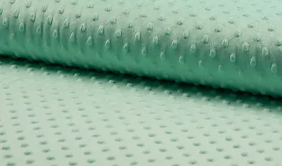 £0.99 • Buy Supersoft Dimple Dot Cuddle Soft Fleece Fabric - 150cm Wide - MINT GREEN Plush