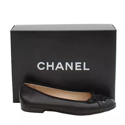 Chanel Women's Flat Shoes UK 6.5 Black 100% Other Ballet • £802.50