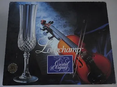 Cristal D'Arques LONGCHAMP Crystal Champagne Flutes Glasses Set Of 4  Boxed • $24.99