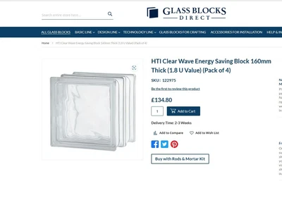 £50 • Buy Brand New Glass Blocks.Including Fixing And Spacers.Pack Of 4 Blocks 