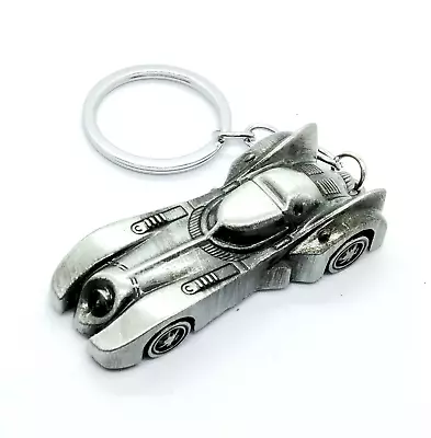 BATMOBILE KEYCHAIN Silver Batman Metal Car Comic Superhero Key Chain/Keyring • $3.95