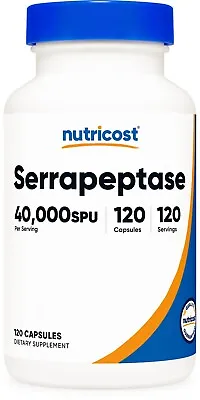 Nutricost Serrapeptase 40000 SPU 120 Capsules - Non-GMO & Gluten Free • $13.95