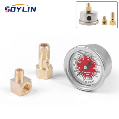 100PSI Liquid Filled Meter Fuel Pressure Gauge 1/8 NPT For VMS Honda Acura Civic • $12.49