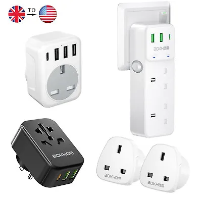 £12.99 • Buy UK To US Plug Adaptor Travel Adapter USB Travel Plug For USA Canada Mexico TypeB