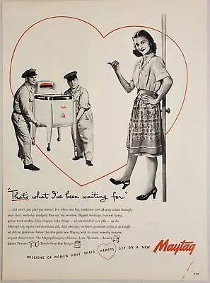 1946 Print Ad Maytag Wringer Washers Delivery Men & Lady NewtonIowa • $15.18