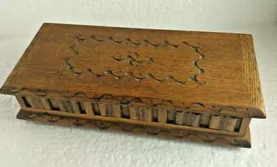 Vintage Handmade Woodcraft Tallent Swiss Musical Trinket Box Requires Repair • £12.50