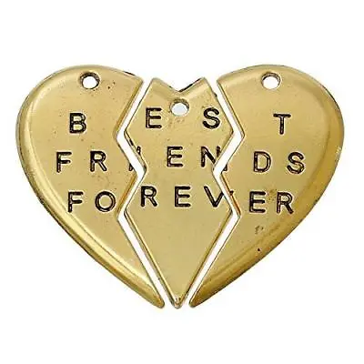 BFF Best Friends Forever 3pc Split Heart Pendant For Necklace • $9.99