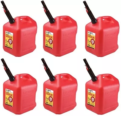 Midwest Can Co 5610 5 Gallon CARB Gas Can W Flameshield Spout - Quantity 6 • $214.89