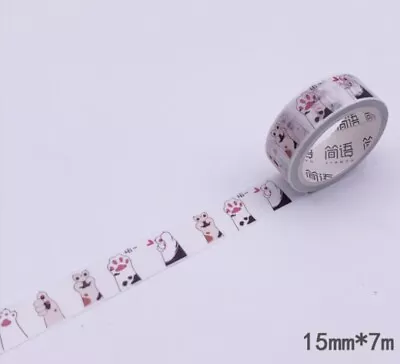 $3 • Buy Japan Washi Tape Cat Fun Paws 15mmx7m MT536B