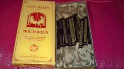 PERLESHEEN EMBROIDERY FLOSS #80 - LINEN - 13 SKS. IN ORIGINAL BOX - J & P Coats  • $8.95