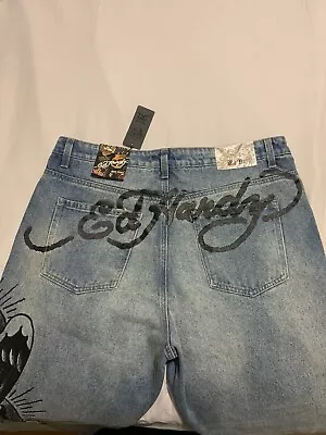 Ed Hardy Jeans Size 36 Slim Taper Death Before Dishonor Distressed Y2K Eagle • $44.99