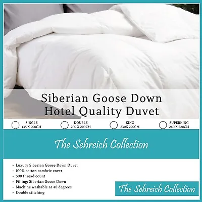 100% Pure Siberian Goose Down Duvet By Kensingtons® All Sizes And Togs. • £280