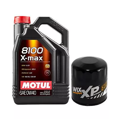 5L Motul 8100 X-MAX 0W40 Wix XP Filter Motor Oil Change Kit API SN • $73.95