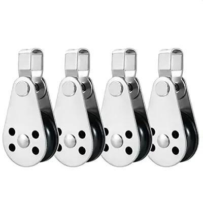 TISEKER 4 Pieces Stainless Steel Nylon Marine Pulley Pulley Blocks Rope Runne... • $21.78