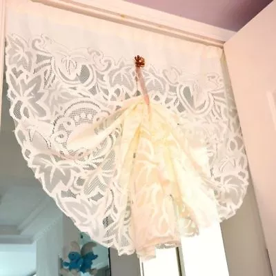 Lace Cutwork Hollow Door Curtain Valance Panel Sheer Room Divider Window Drape • $15.39