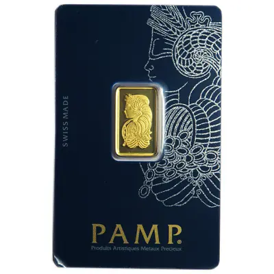 5 Gram Pamp Suisse .9999 Fine Gold Bar Fortuna Veriscan • $426.03