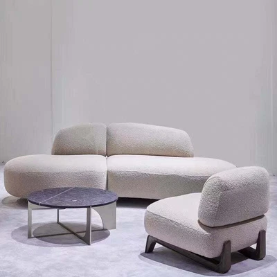 $799 • Buy Skye Milky White Curved Fabric Sofa Designer/contemporary/ Modern/3 Seater