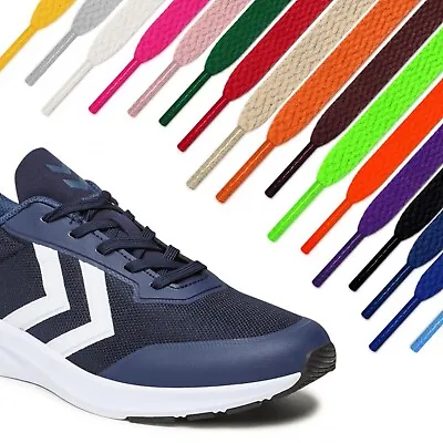 Flat Shoelaces 30+ Colours Shoe Laces Boot Trainer Shoes Football Boots • £1.59
