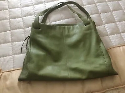 Large Lime Green Leather ShoulderBag By El Martini • £20