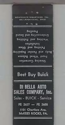 Matchbook Cover - 1930's Merchant MM - Di Bella Auto Sales Co. McKees Rocks PA • $4.95