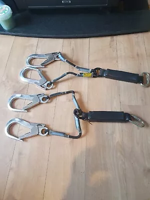 2X Safety Fall Arrest 1m Chunkie 2 Tails Lanyard (Roof Height Safety Scaffold) • £25