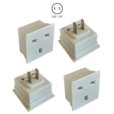 PACK OF 4 UK 3 Pin To US USA America Canada Barbados Adaptor Travel Plug Adapter • £9.94