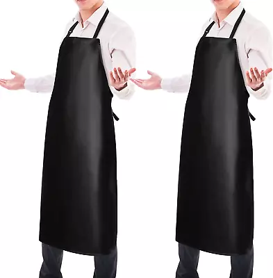 2 Pack Waterproof Rubber Vinyl Apron 40  Aprons For Men Heavy Duty Chemical Resi • $29.07