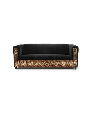 $750 • Buy Broadway Sofa In Leopard Print And Black Velvet | Made In California, USA