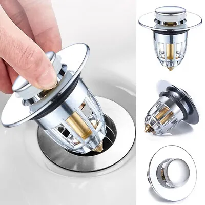 Universal Bathroom Sink Plug Stopper Wash Basin Core Bounce Pop-Up Drain Filte . • $8.79