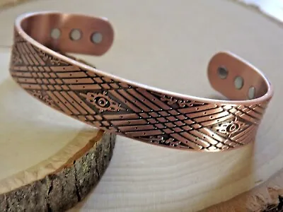 Pure Copper Magnetic Bracelet - Arthritis Pain Therapy Energy Cuff - Geometric • $14.95