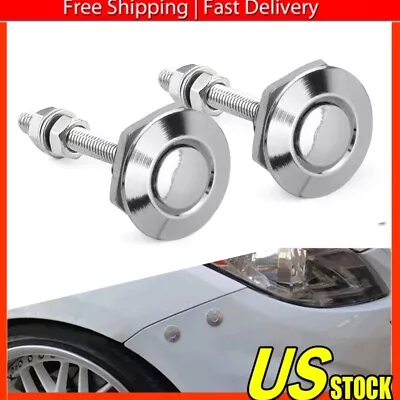 Push Button Quick 2pcs Release Hood Bonnet Pins Lock Clip Auto Car Bumper Latch • $11.19