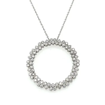 $4500 • Buy Jose Hess Birks Diamond Circle Pendant Necklace In 18K Gold 