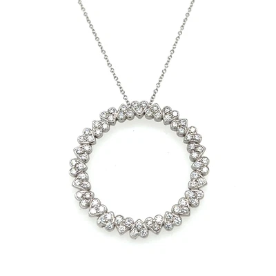 Jose Hess Birks Diamond Circle Pendant Necklace In 18K Gold  • $4500