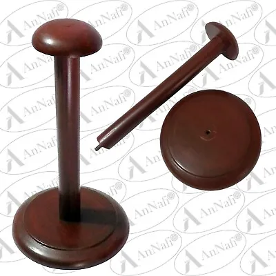Solid Wooden Display Stand For Medieval Helmet Roman Viking Helm Round Base Gif • $27.90