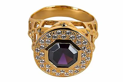 $197.99 • Buy New Mens CLERGY BISHOP RING (Subs690G-P), Purple Stone, Yellow Gold Plating