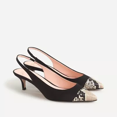 NEW! Sophia Satin Slingback Pump Heels With Cap Toe Size: 8.5 • $79