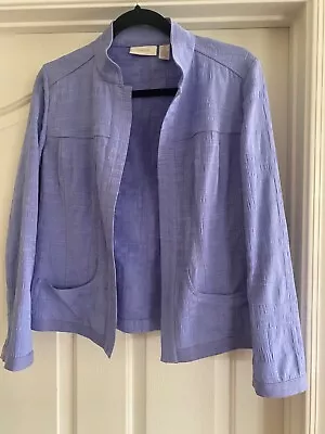 Chico's Size 0 Lavender Cotton Open Front Long Sleeve Blazer Jacket • $15