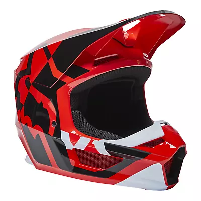 Fox Racing V1 Lux MX Helmet Flo Red YOUTH Medium YM • $83.97