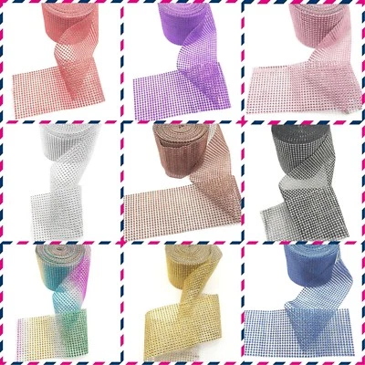 £2.69 • Buy Various Colour Diamante Sparkly Rhinestone Effect Mesh Ribbon Trim 1 X Metre