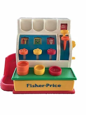 Vintage 1994 Fisher Price Cash Register Bell Works 4 Coins Works • $15