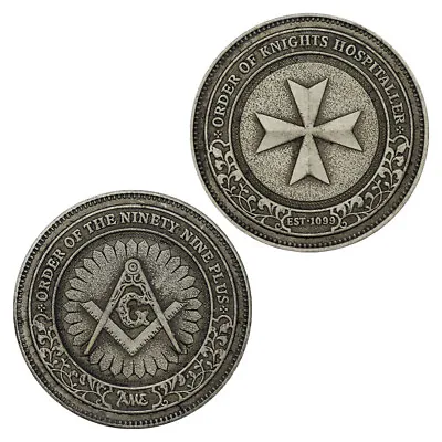 Knights Templar Hospitaller Cross Freemason Masonic Coin • $7.99