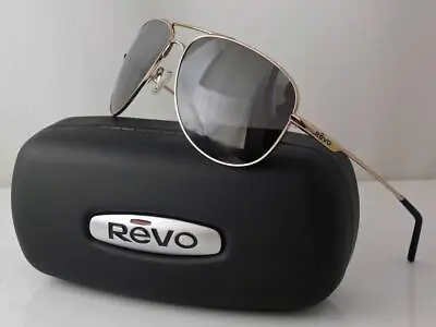 Revo Polarized Sunglasses Windspeed Metal Aviators Polished Gold Frame Grey Lens • $189.99