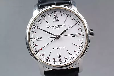 [Exc+5] Baume & Mercier Classima GMT White Automatic Date Men's Watch From JAPAN • $730